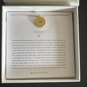 Bryan Anthonys Gold Pause Circle Pendant Necklace